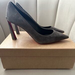 Christian Louboutin Grey Suede Heels